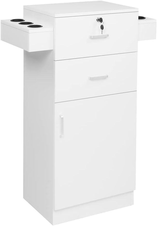 Modern Styling Station for Hair Stylist, Wooden Hair Salon Station Storage - Image 8