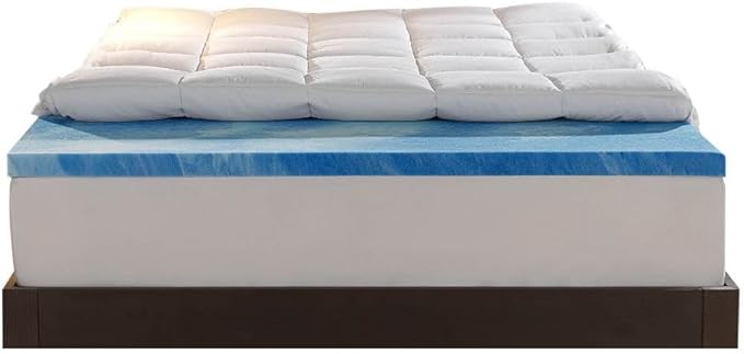 Sleep Innovations Dual Layer 4 Inch Memory Foam Mattress Topper, Twin Size by SleepInnovations