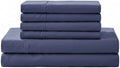 Linen Home 100% Cotton Percale Sheet Set, Full Size, Dark Blue, Deep Pocket by LINENHOME