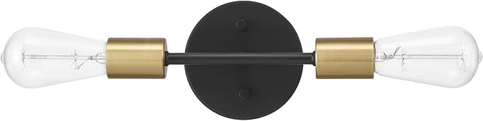 Globe Electric 52085 10" 2-Light Reversible Vanity Wall Light, Matte Black by GlobeElectric