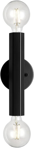 Globe Electric 2-Light Vanity Light, Matte Black, Hexagonal Bar, Minimalist by GlobeElectric