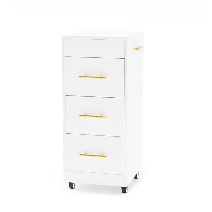 Salon Trolley Cart with Wheels, 3-Drawer Rolling Hair Styling Station, Mobile by OmySalon