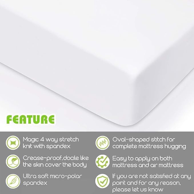 Fitted Sheet- COSMOPLUS King Fitted Sheet Only（No Flat Sheet or Pillow Shams） - Image 2