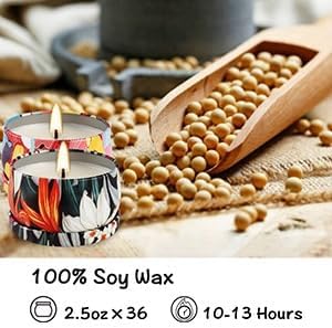 WPONSZU Set 24 Pack Scented Candles Gifts Soy Wax Travel Tin Jar Candles - Image 8