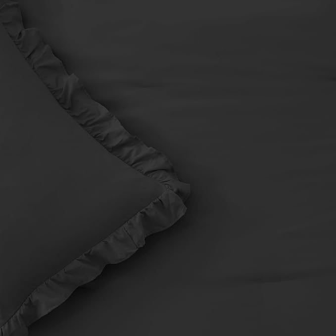 FUANNA Full Size Comforter Sets Black, 3 Pieces Ruffle Full Size Bedding Sets - Image 8