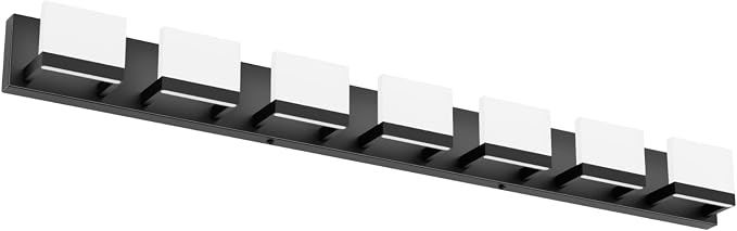 Tipace LED Modern Bathroom Vanity Light Fixtures, 7 Lights Black Vanity Lighting by Tipace