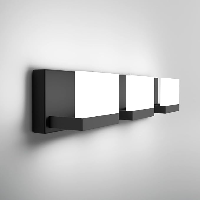 Tipace Black LED Vanity Lighting Fixture Modern 3 Lights Vanity Lights - Image 6