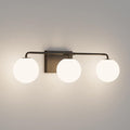 Tipace Mid Century Modern Bathroom Vanity Lights Fixtures 3-Light Black Milk by Tipace