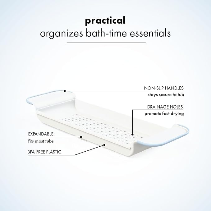 madesmart Expandable Bath Shelf, Adjustable Bathtub Tray - Image 6