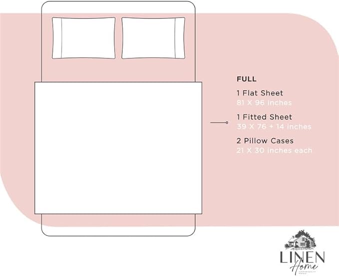 Linen Home 100% Cotton Percale Sheets Full Size, English Rose, Deep Pocket - Image 6