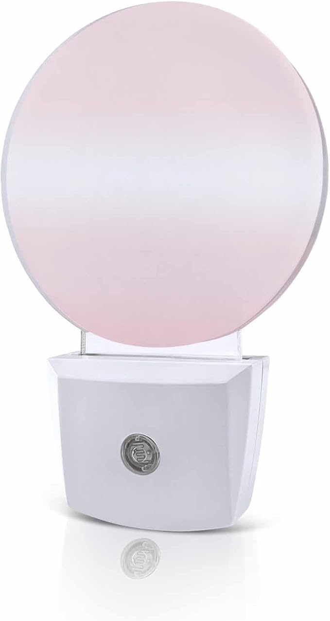 Night Lights Auto Sensor Pink Ombre Night Light Solid Color Round Lamp Plug-in by Home+L6