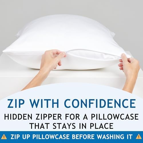 Pillow Cases - 100% Viscose Derived from Bamboo - Cooling Pillowcase - Queen - Image 3