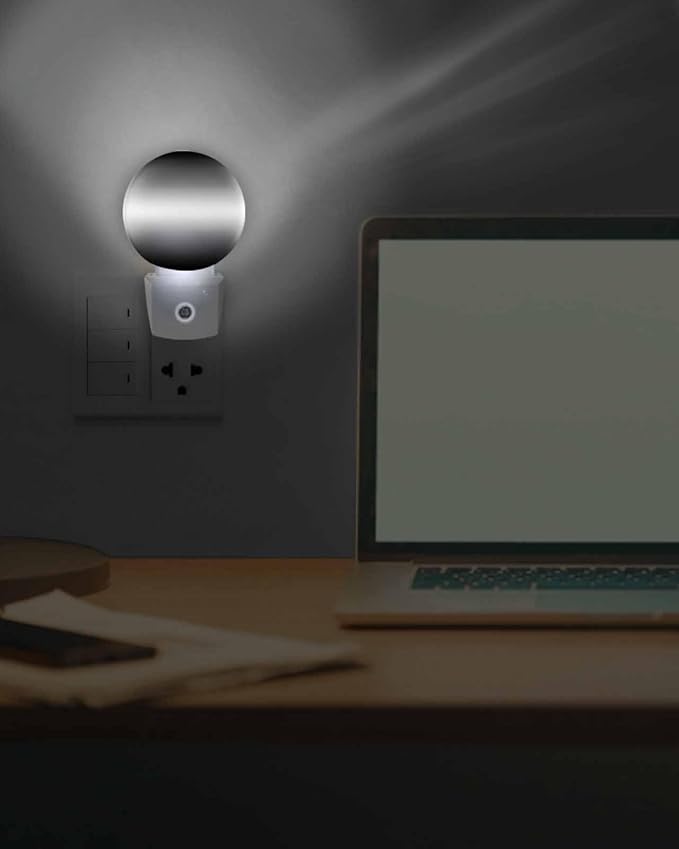 Night Lights Auto Sensor Black Ombre Night Light Solid Color Round Lamp Plug-in - Image 7