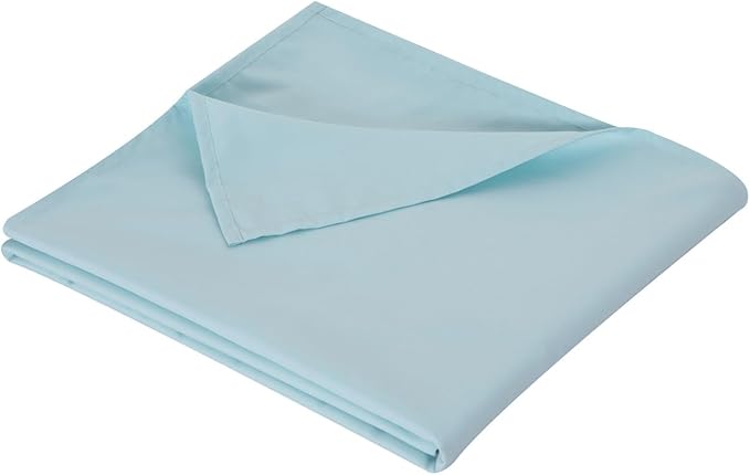 Full Flat Sheet Only， 80x96Inch Light Blue by Hotella