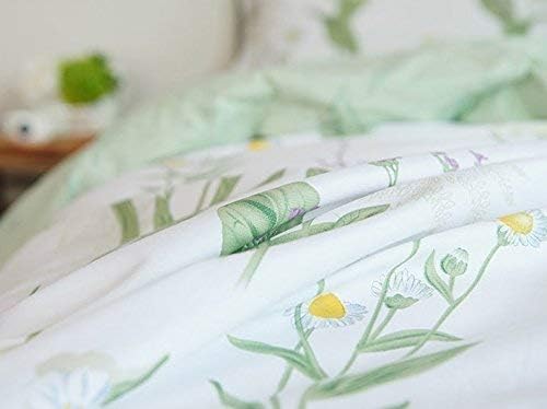 FADFAY Green Leaves Duvet Cover Set Premium 100% Cotton Daisy and Lavender - Image 9