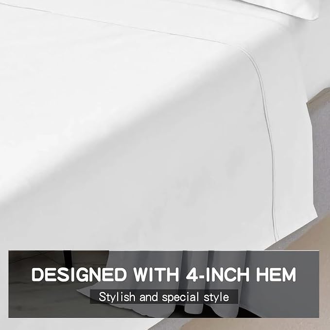 Mattress-Homes Queen 100% Egyptian Cotton Top Sheet 1Pcs, Cool & Breathable - Image 8