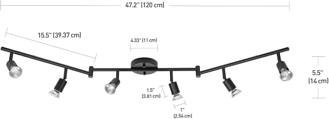 Globe Electric 59693 6-Light Foldable Track Lighting Kit, Matte Black Finish - Image 4