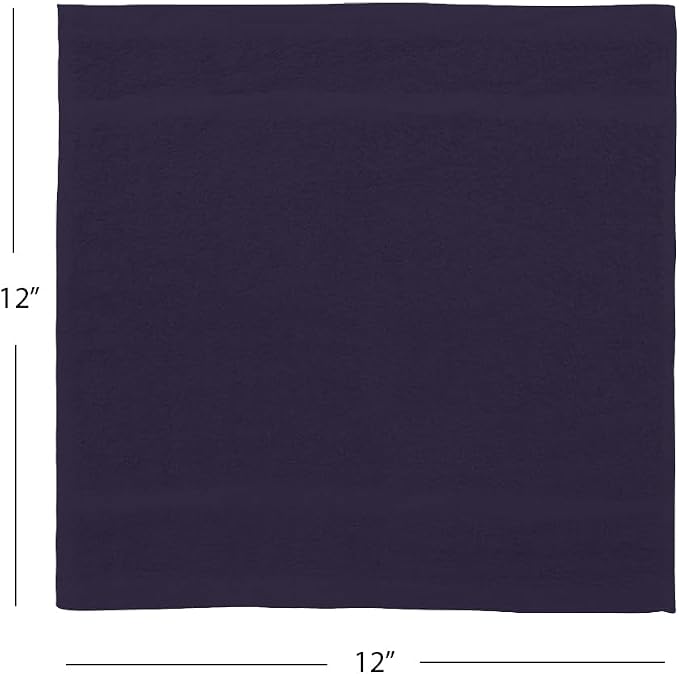 Avalon Towels Cotton Washcloths 24-Pack – 12 x 12 Inch Plum Super Soft & - Image 8