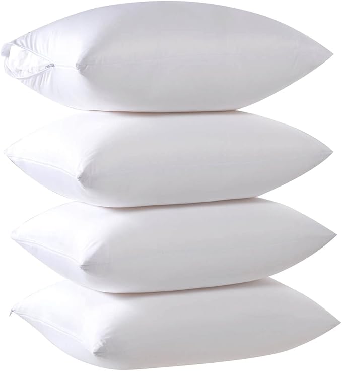 4 Pack Cooling Bamboo Viscose Feather Proof Pillow Protectors - Image 4