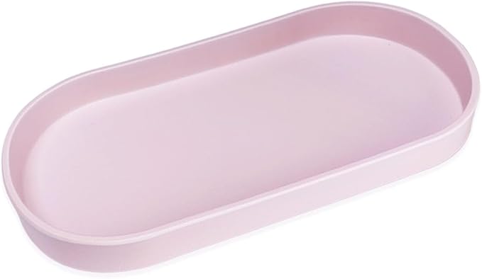 Pink Small Tray, Oval Tray for Kitchen Counter, Bathtub Bathroom Vanity Items by VCREATC-VCREATEFORCUSTOMER
