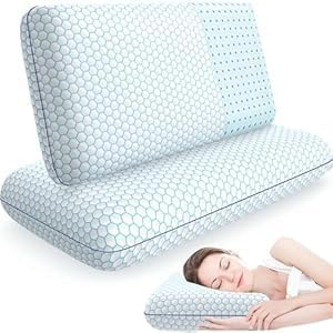 CushyOasis Memory Foam Pillows for Side, Back and Stomach Sleepers, Bed Pillow by CushyOasis