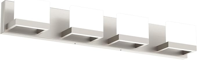 Tipace 4 Lights LED Modern Vanity Light Brushed Nickel Bathroom Lighting by Tipace