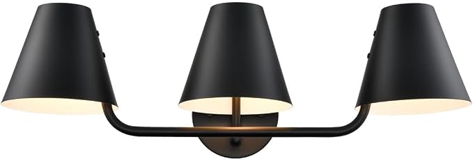 DIRYZON 3 Light Bathroom Vanity Light, Industrial Black Wall Sconces, Rustic - Image 2