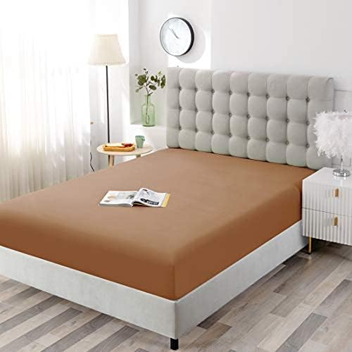Sfoothome Mocha Fitted Sheet, 14 Inch Deep Pocket, Microfiber Sheets, Twin Size - Image 4