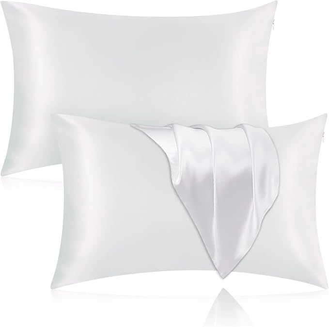 Silk Pillowcase for Hair and Skin, 2 Pack 100% Mulberry Silk Pillowcase 25 Momme by Veaken