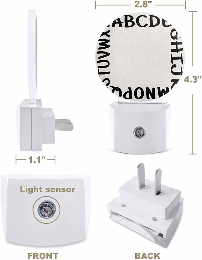 Night Lights Auto Sensor Alphabet Night Light Beige Modern Minimalist Letter - Image 2