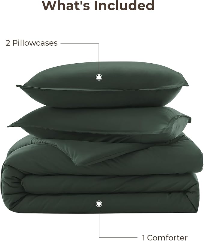 Litanika Forest Green Oversized King Comforters Super King Size, 3 Pieces - Image 7