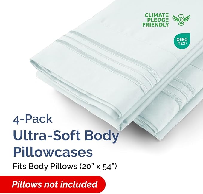 Body Pillowcases Set of 4-20x54 Long Body Pillow Case - Image 2