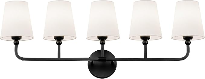 Bathroom Light Fixtures, 5 Light Matte Black Vanity Lights by Metwet