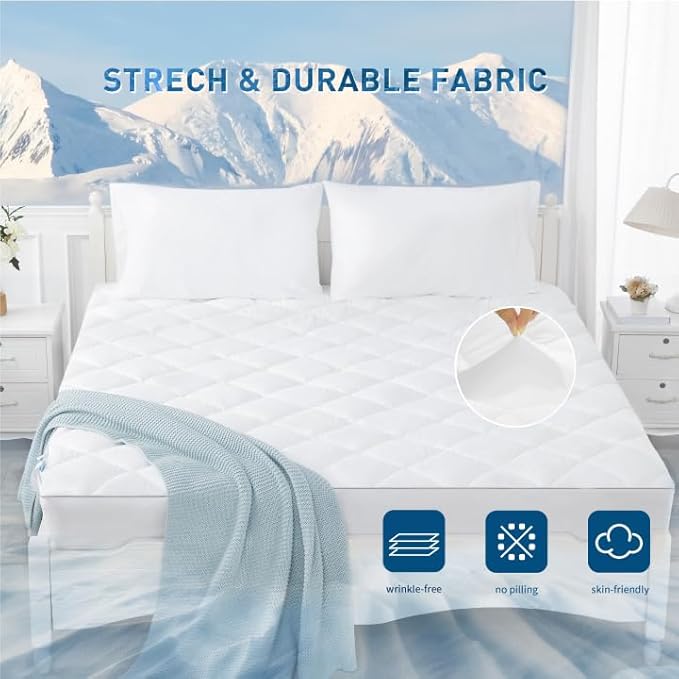 Sunflower Cooling Quilted King Mattress Protector, Mattress Pad Chill Soft - Image 4