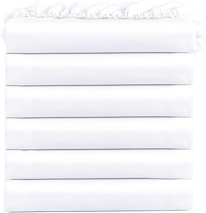 FreshCulture Twin Fitted Sheets, Bulk Pack of 6, Deep Pocket, Soft Microfiber by FreshCulture