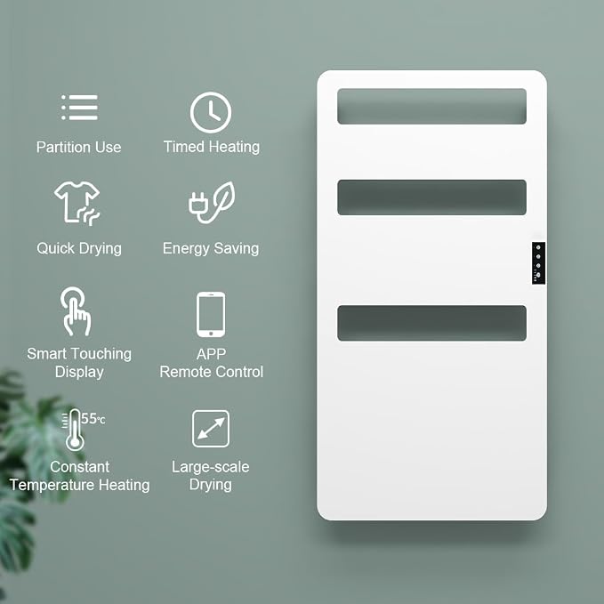 Towel Warmer with Timer for Bathroom, WiFi App Remote Control, Heated Towel - Image 3