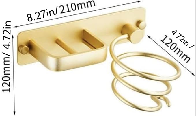 YUET Hair Dryer Holder Hairdryer Station Wall Mounted Shelf Bracket - Image 5