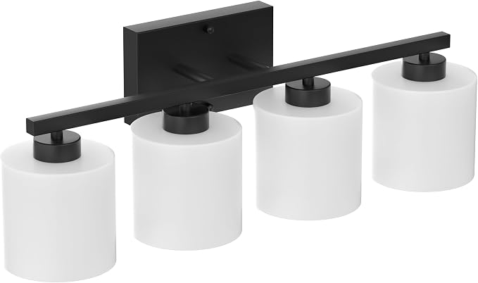Honesorn 4-Light Vanity Lights, Matte Black - Image 8