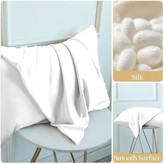 Mulberry Silk Pillow Cases Set of 2, Both Sides Real Silk Pillowcase - Image 5