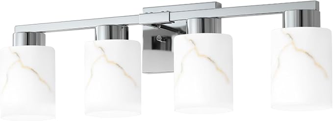 4-Light Bathroom Light Fixtures, Modern Vanity Lights, Chrome Metal Wall Lamp - Image 8