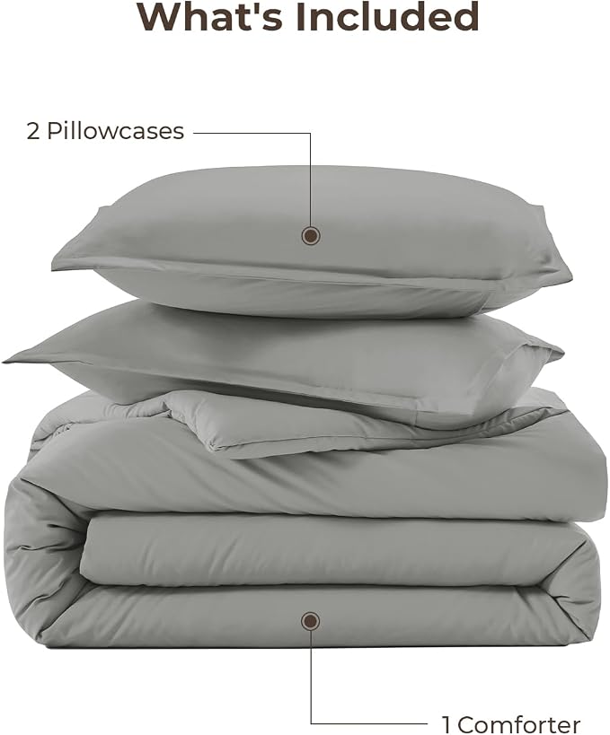 Litanika Comforters Medium Gray Oversized Queen Size, 3 Pieces Lightweight - Image 7