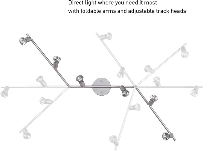 Globe Electric 59351 Payton 6-Light Foldable Track Lighting, Matte Silver - Image 8