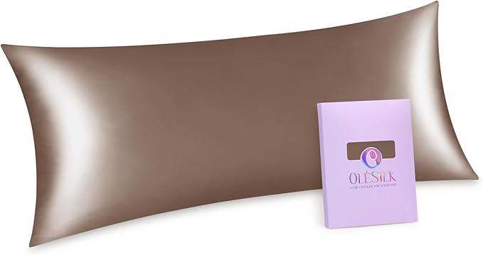 OLESILK Silk Body Pillowcase 20x54 Zippered: 100% Mulberry Silk by OLESILK
