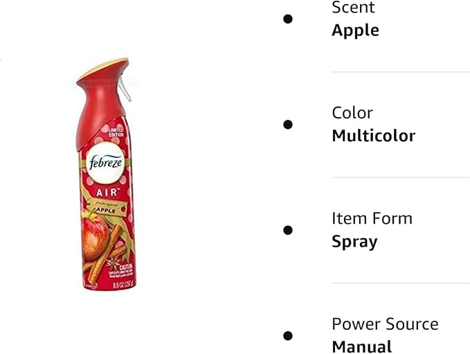 Febreze Air Odor-Eliminating Air Freshener, Fresh-Spiced Apple, 2 Ct, 8.8 Fl Oz - Image 4