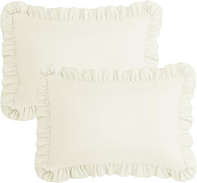 KKJIAF Ruffle Pillow Cases Standard Size Set of 2, Ruffled Pillow Covers - Image 7