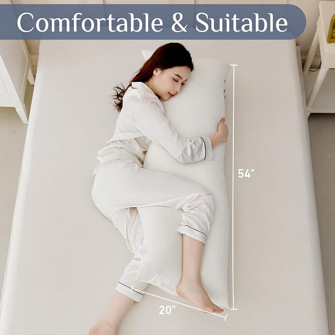 Leeden Full Body Pillow for Adults, Soft and Fluffy Long Pillow Insert - Image 2