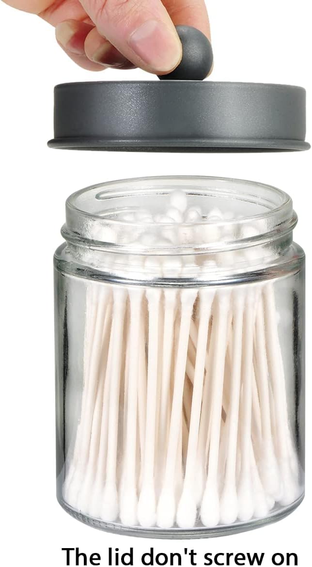 Amolliar 6Pc Apothecary Jars Bathroom Vanity Organizer- Rustic Farmhouse Decor - Image 5