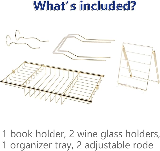 BESTHLS Bathtub Tray Caddy for Luxury Bath Expandable Extra Wide Bath Tub Tray - Image 7
