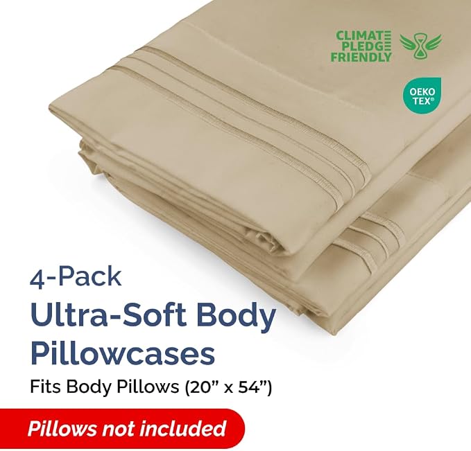 Body Pillowcases Set of 4-20x54 Long Body Pillow Case - Image 2
