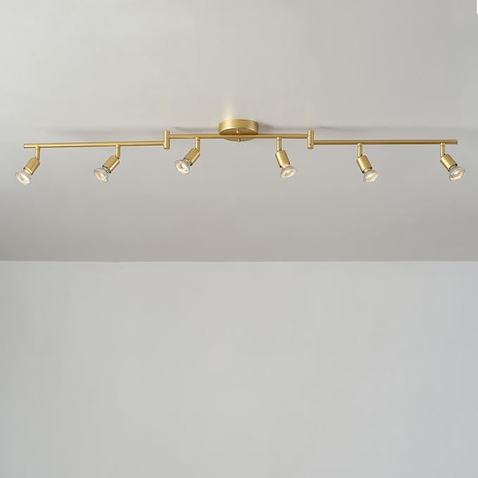 Globe Electric 57505 Payton 6-Light Foldable Track Lighting, Painted Brass - Image 6